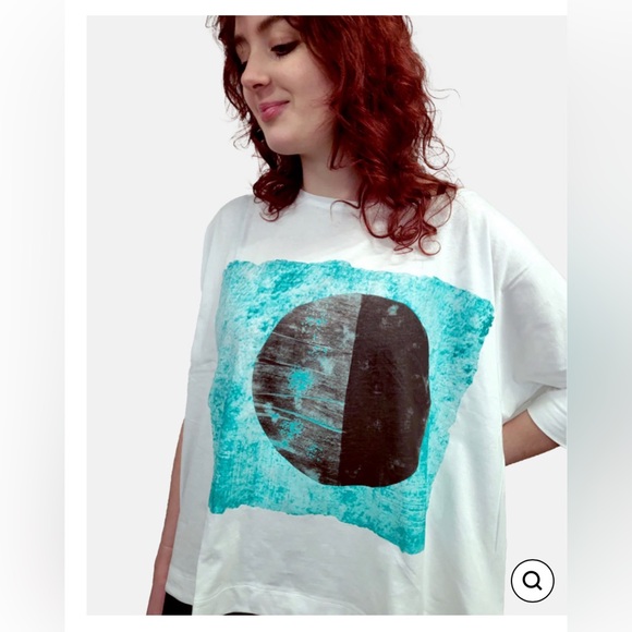 Ozai N Ku Tops - Ozai N Ku Oversized Sunset Tee in Auquatic Size M